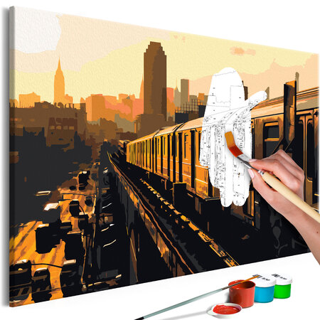 Tableau à peindre par soi-même - new york subway l x h en cm 60x40