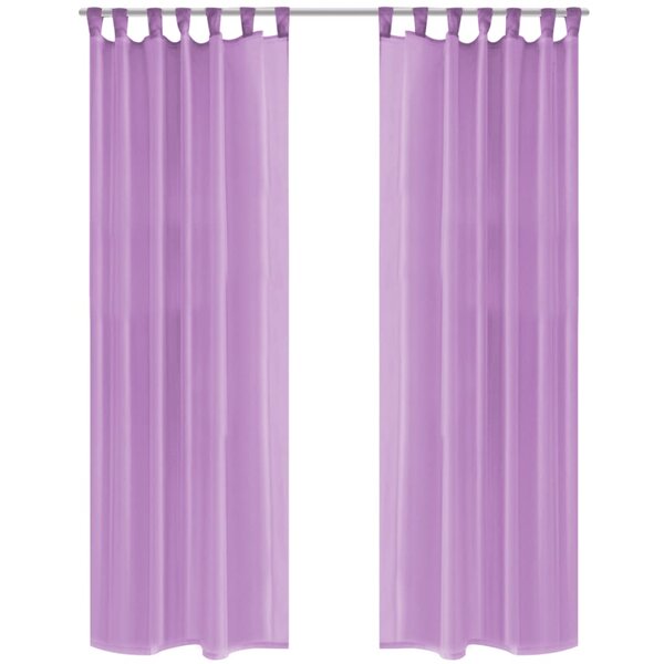 vidaXL Rideau occultant 2 Pièces Voile 140 x 225 cm Lilas