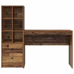 vidaXL Bureau avec rangement 2 Pièces Bois Ancien 100 x 40 x 76 cm