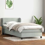 vidaXL Sommier à lattes de lit et matelas gris clair 80x210 cm velours