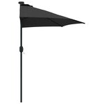 vidaXL Parasol de jardin Noir 294 x 150 x 224 cm tissu
