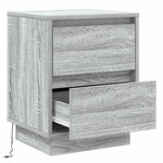 vidaXL Cabinet de chevet Gris 39 x 34 5 x 50 cm Bois d'ingénierie
