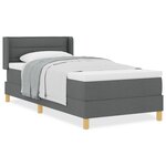 vidaXL Lit à ressorts avec matelas gris foncé  100 x 200 cm  en tissu.