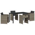 vidaXL Ensemble de salle à manger pour jardin 5 Pièces Gris Poly rotin