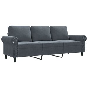 vidaXL Canapé à 3 places Gris foncé 180 cm Velours