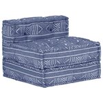 vidaXL Pouf modulaire Indigo Tissu