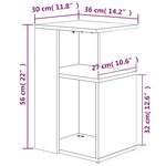 vidaXL Table d'appoint Sonoma gris 36x30x56 cm Bois d'ingénierie