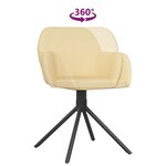 vidaXL Chaises pivotantes à manger lot de 2 Crème Velours