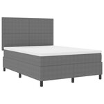 vidaXL Lit à sommier avec matelas et éclairage LED gris 160x200 cm en velours côtelé