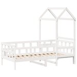 vidaXL Lit de jour avec toit sans matelas blanc 80x200 cm bois massif