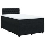 vidaXL Sommier à lattes de lit avec matelas Noir 120x200 cm Velours