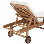 vidaXL Chaises longues avec coussins 2 Pièces Bois de teck solide Crème