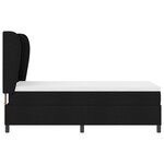 Lit à sommier tapissier avec matelas noir 90x200 cm en tissu