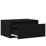 vidaXL Table de chevet murale avec lumières LED chêne noir