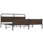 vidaXL Cadre de lit en métal sans matelas chêne marron 180x200 cm