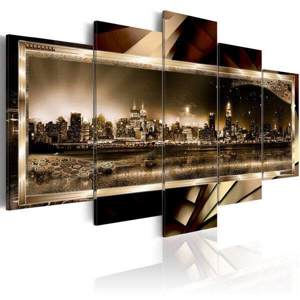 Tableau - new york: starry night - sepia l x h en cm 100x50