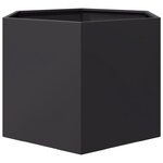 vidaXL Jardinière noir hexagone 69x60x45 cm acier
