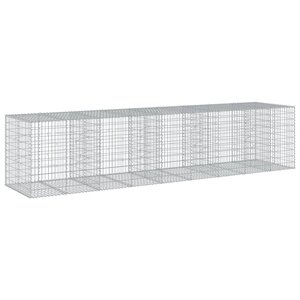 vidaXL Panier gabion avec couvercle 450x100x100 cm fer galvanisé