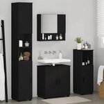 vidaXL Ensemble de mobilier de salle de bain Montage mural 4 Pièces Noir