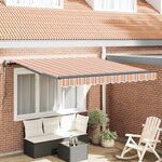vidaXL Auvent Rétractable Multicolore 300 x 250 cm Tissu et Aluminium