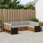 vidaXL Ensemble de canapés d'extérieur 9 Pièces Naturel et gris clair