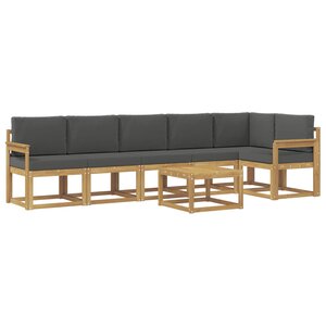 vidaXL Ensemble de canapés d'extérieur 7 pc Blanc et anthracite