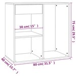 vidaXL Armoire cosmétique Chêne fumé 80x40x75 cm Bois d'ingénierie