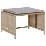 vidaXL Salon de jardin 5 Pièces avec coussins empilable beige polyrotin