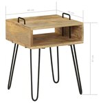 vidaXL Table de chevet Bois de manguier massif 40x34x47 cm