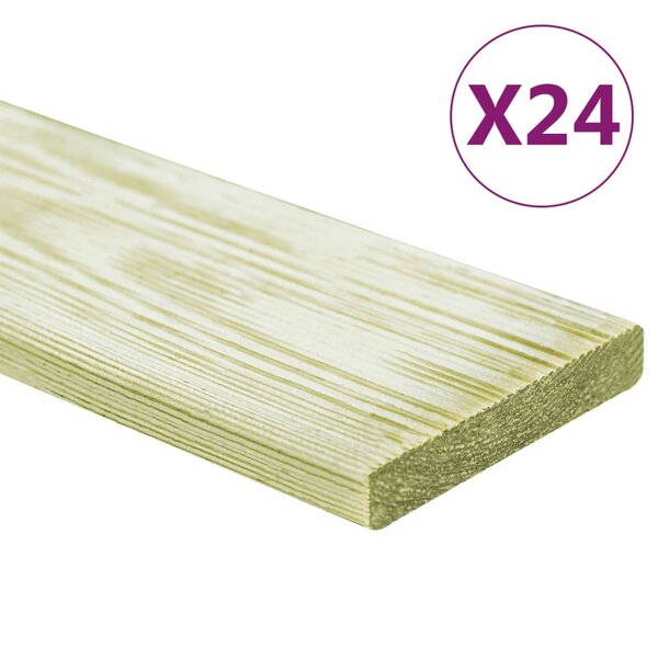 vidaXL Panneaux de terrasse 24 Pièces 2 88 m² 1 m Pin massif imprégné