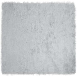 vidaXL Tapis en Peau de Mouton Synthétique Gris 120 x 120 cm Polyester