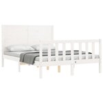 vidaXL Cadre de lit sans matelas blanc bois de pin massif