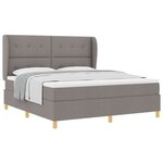 vidaXL Lit à ressorts avec matelas gris foncé 90x190 cm Taupe tissu