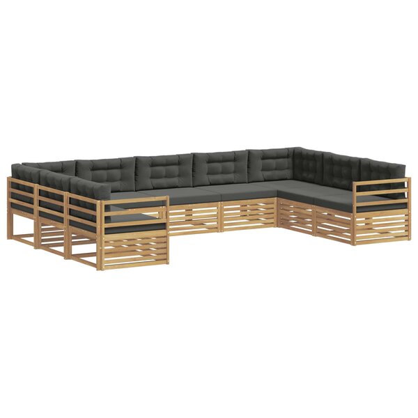 vidaXL Ensemble de canapés d'extérieur 9 Pièces Blanc et anthracite