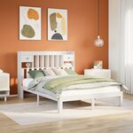 vidaXL Lit bibliothèque sans matelas blanc 160x200 cm bois pin massif
