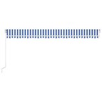 vidaXL Auvent manuel rétractable 600x350 cm Bleu et blanc