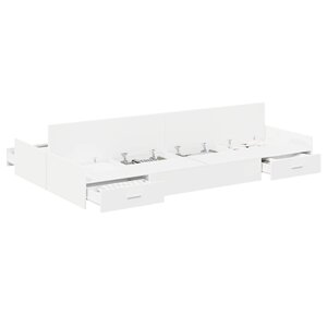 vidaXL Cadre de lit avec rangement avec tête de lit Blanc 120 x 200 cm