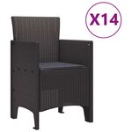 vidaXL Ensemble de salle à manger pour jardin 15 Pièces Marron
