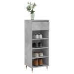 vidaXL Armoire à chaussures Gris béton 40x36x105 cm Bois d'ingénierie