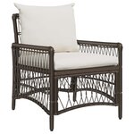 vidaXL Chaise de jardin avec coussin Marron 73 x 61 x 77 cm polyrotin