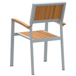 Chaises d'extérieur vidaXL 2 Pièces Empilables en Bois Acacia et Métal Gris