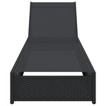vidaXL Chaise Longue Noire 60x200x27 cm en Rattan Synthétique