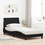 vidaXL Lit avec matelas Hanko noir 90x200 cm tissu