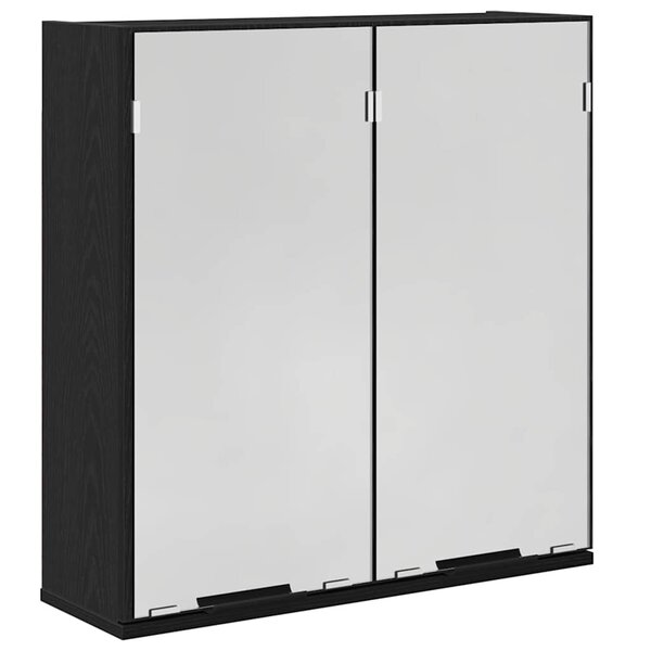 vidaXL Armoire de toilette avec miroir Chêne noir 64 x 20 x 67 cm