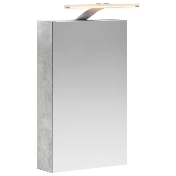 vidaXL Armoire Miroir de Salle de Bain Gris béton 30 x 10 5 x 50 cm