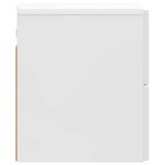vidaXL Cabinet de chevet mural 2 pièces Blanc brillant