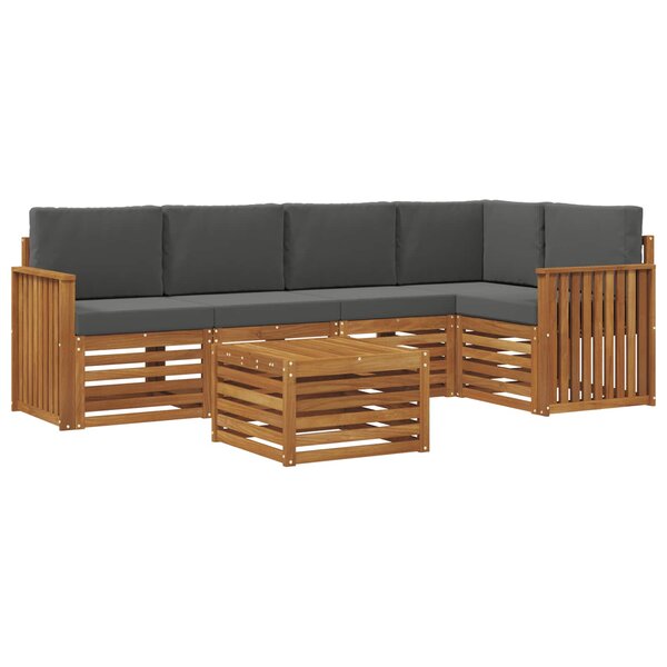 vidaXL Ensemble de canapés d'extérieur 6 pc Naturel et Anthracite