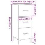 vidaXL Buffet Chêne fumé 34 5x34x90 cm Bois d'ingénierie