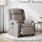 vidaXL Fauteuil de massage inclinable électrique Taupe Tissu