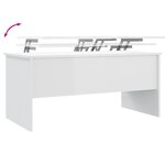 vidaXL Table basse blanc brillant 102x50 5x46 5 cm bois d'ingénierie